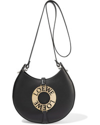 Женская черная кожаная сумка с украшением от Loewe