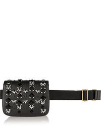 Женская черная кожаная сумка с украшением от Marni