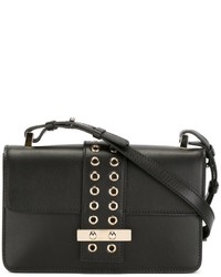 Женская черная кожаная сумка с украшением от RED Valentino