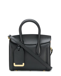 Черная кожаная сумка-саквояж от Alexander McQueen