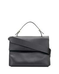 Черная кожаная сумка-саквояж от Calvin Klein