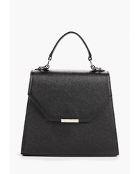 Черная кожаная сумка-саквояж от D.Angeny