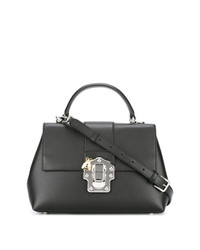 Черная кожаная сумка-саквояж от Dolce & Gabbana