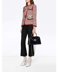 Черная кожаная сумка-саквояж от Gucci