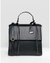 Черная кожаная сумка-саквояж от Glamorous
