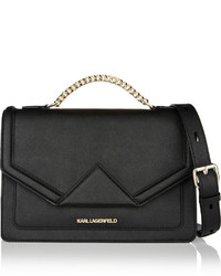 Черная кожаная сумка-саквояж от Karl Lagerfeld