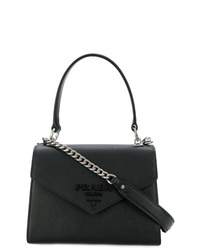 Черная кожаная сумка-саквояж от Prada