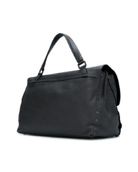 Черная кожаная сумка-саквояж от Zanellato