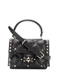 Черная кожаная сумка-саквояж от Valentino