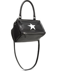 Черная кожаная сумка через плечо с принтом от Givenchy