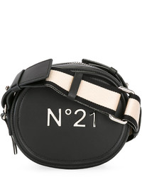 Черная кожаная сумка через плечо с принтом от No.21