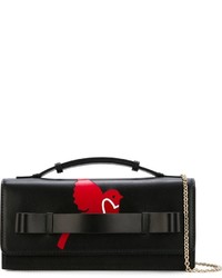 Черная кожаная сумка через плечо с принтом от RED Valentino
