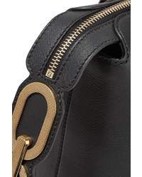 Черная кожаная сумка через плечо с украшением от Fendi