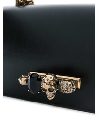 Черная кожаная сумка через плечо с украшением от Alexander McQueen