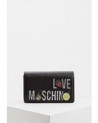 Черная кожаная сумка через плечо с украшением от Love Moschino
