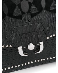 Черная кожаная сумка через плечо с украшением от Paula Cademartori
