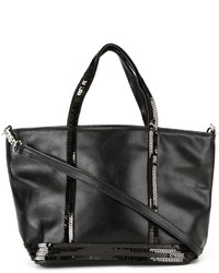 Черная кожаная сумка через плечо с украшением от Vanessa Bruno