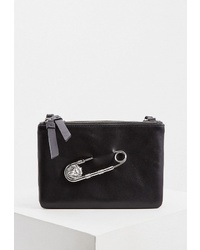 Черная кожаная сумка через плечо с украшением от Versus Versace
