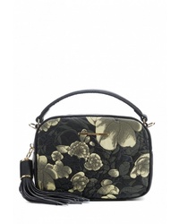 Черная кожаная сумка через плечо с цветочным принтом от Artio Nardini
