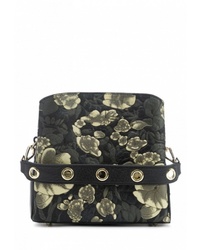 Черная кожаная сумка через плечо с цветочным принтом от Artio Nardini