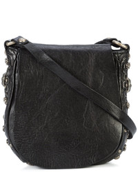 Черная кожаная сумка через плечо с шипами от Campomaggi