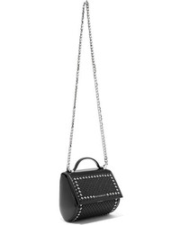Черная кожаная сумка через плечо с шипами от Givenchy