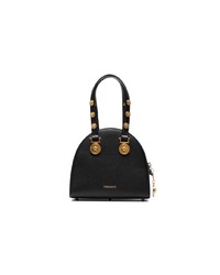 Черная кожаная сумка через плечо с шипами от Versace