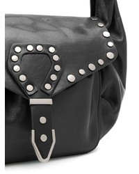 Черная кожаная сумка через плечо с шипами от Isabel Marant