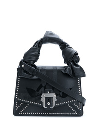 Черная кожаная сумка через плечо с шипами от Paula Cademartori