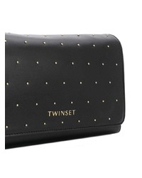 Черная кожаная сумка через плечо с шипами от Twin-Set