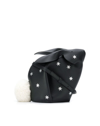 Черная кожаная сумка через плечо со звездами от Loewe