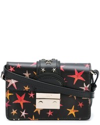 Черная кожаная сумка через плечо со звездами от RED Valentino