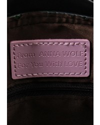 Черная кожаная сумка через плечо от Anna Wolf