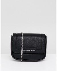Черная кожаная сумка через плечо от Armani Exchange