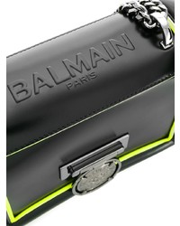 Черная кожаная сумка через плечо от Balmain