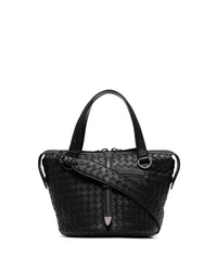 Черная кожаная сумка через плечо от Bottega Veneta