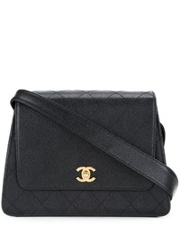 Черная кожаная сумка через плечо от Chanel