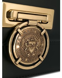 Черная кожаная сумка через плечо от Balmain