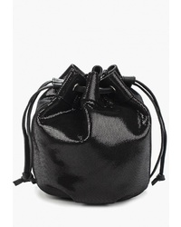 Черная кожаная сумка через плечо от D.Angeny