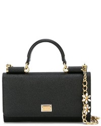 Черная кожаная сумка через плечо от Dolce & Gabbana