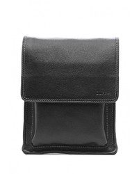 Черная кожаная сумка через плечо от Duffy