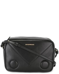 Черная кожаная сумка через плечо от Emporio Armani