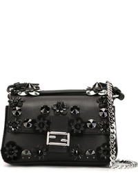 Черная кожаная сумка через плечо от Fendi