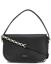 Черная кожаная сумка через плечо от Furla