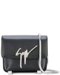 Черная кожаная сумка через плечо от Giuseppe Zanotti Design