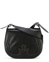 Черная кожаная сумка через плечо от Just Cavalli