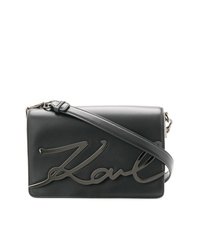 Черная кожаная сумка через плечо от Karl Lagerfeld