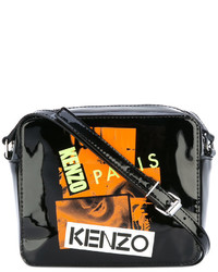 Черная кожаная сумка через плечо от Kenzo