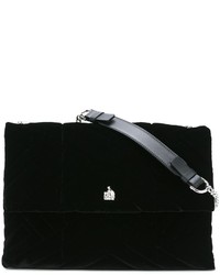 Черная кожаная сумка через плечо от Lanvin