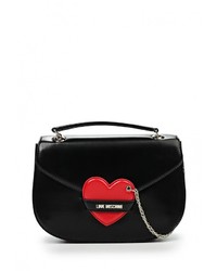 Черная кожаная сумка через плечо от Love Moschino